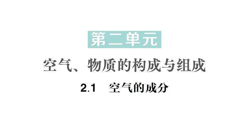 初中化学新科粤版九年级上册2.1 空气的成分作业课件2024秋第1页