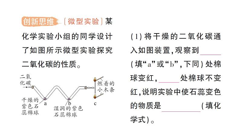 初中化学新人教版九年级上册第六单元课题2 碳的氧化物作业课件2024秋第8页