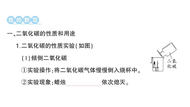 初中化学新人教版九年级上册第六单元课题2 碳的氧化物知识点填空作业课件2024秋第2页