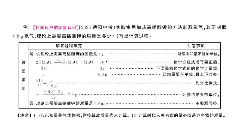 初中化学新人教版九年级上册第五单元课题2第二课时 根据化学方程式进行简单计算作业课件（2024秋）第2页