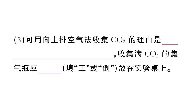 初中化学新人教版九年级上册第六单元课题3 二氧化碳的实验室制取作业课件（2024秋）07