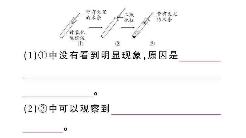 初中化学新人教版九年级上册第二单元课题3第一课时 制取氧气的原理 催化剂作业课件（2024秋）第8页