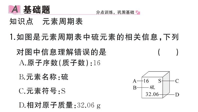 初中化学新人教版九年级上册第三单元课题3第二课时 元素周期表作业课件（2024秋）第2页