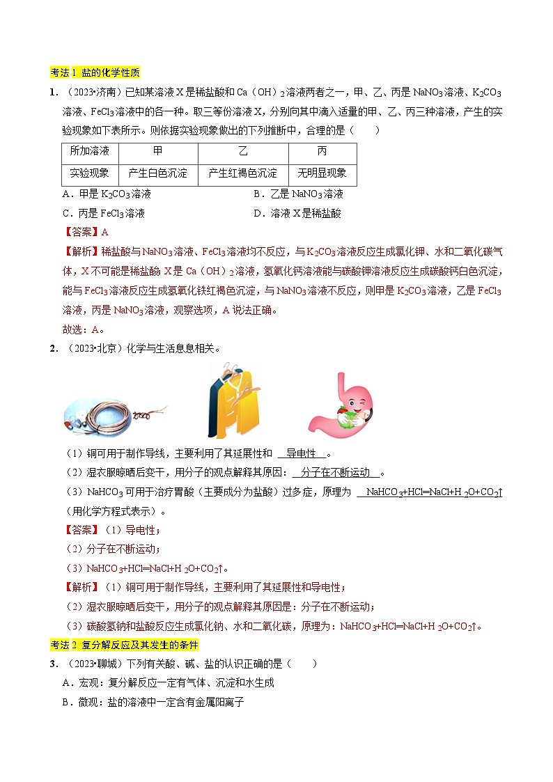 专题07  盐和化肥（解析版）第2页