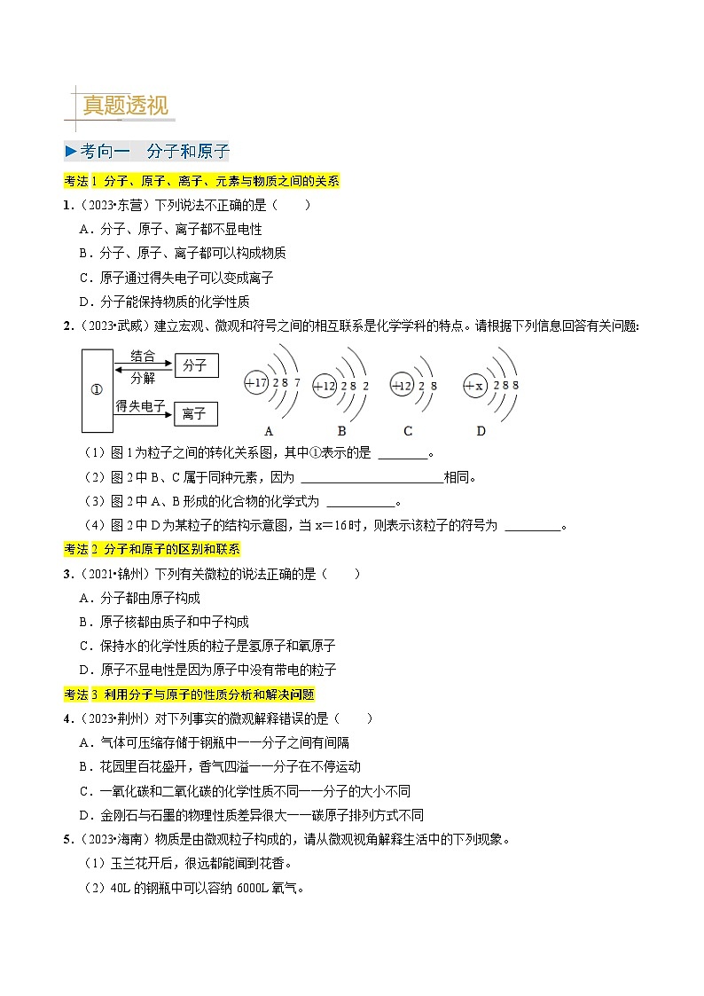 专题08  构成物质的微粒（原卷版）第2页