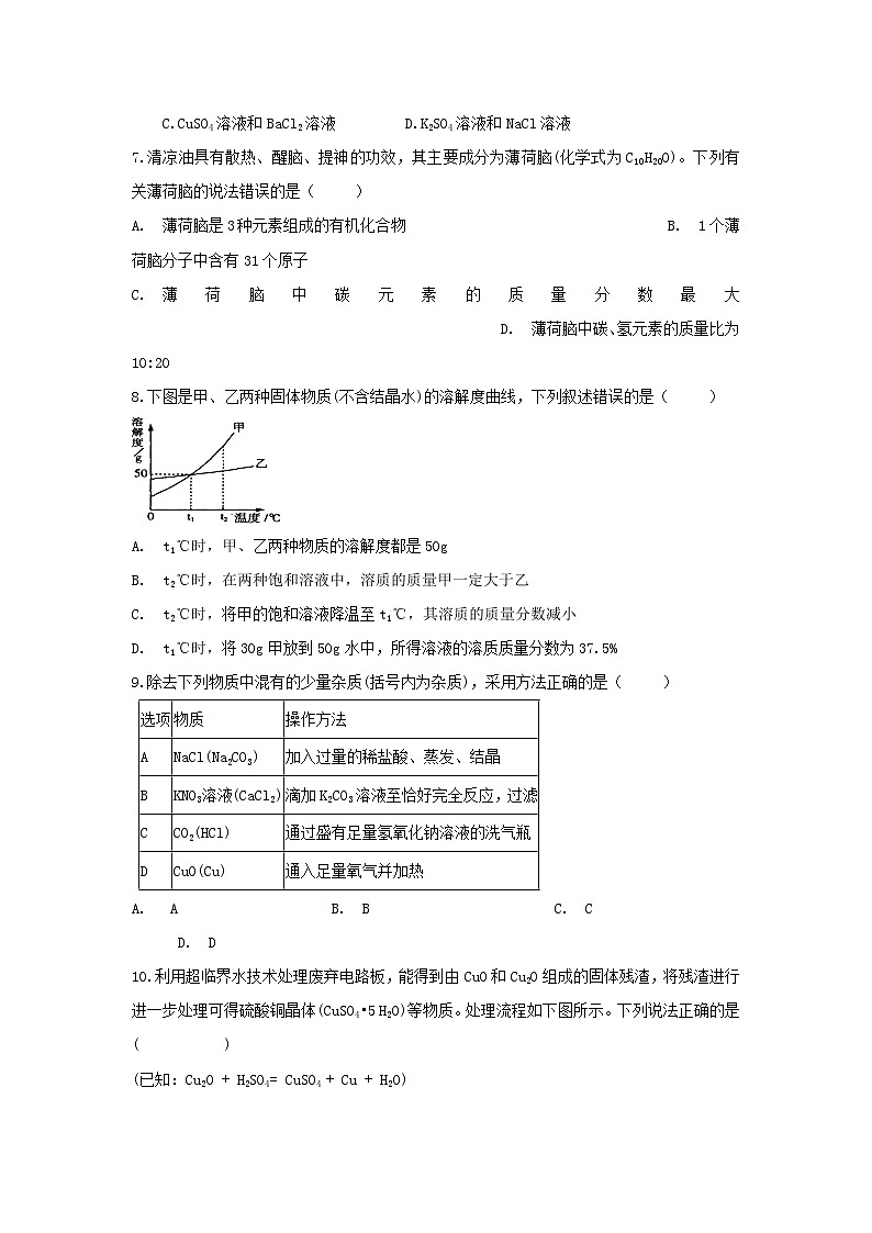 江苏省南通市海门区海南中学2024-2025学年九年级上学期11月月考化学试题第2页