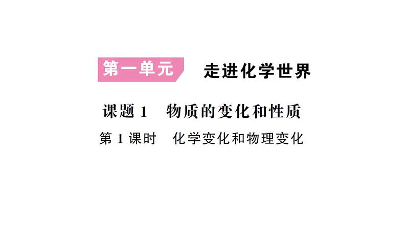 初中化学新人教版九年级上册第一单元 走进化学世界考点作业课件（2024秋）第1页