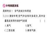 初中化学新人教版九年级上册第二单元 空气和氧气复习训练作业课件（2024秋）