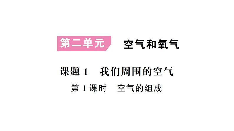 初中化学新人教版九年级上册第二单元 空气和氧气考点作业课件（2024秋）第1页