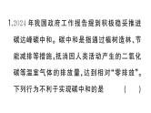 初中化学新人教版九年级上册第六单元跨学科实践活动五 基于碳中和理念设计低碳行动方案作业课件（2024秋）