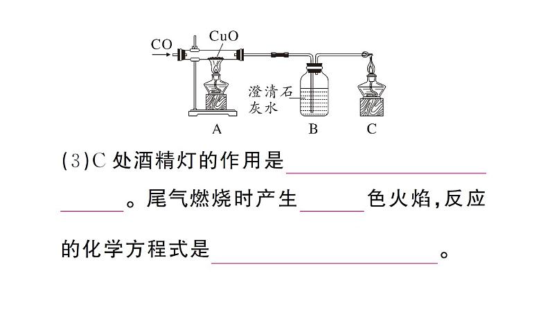 初中化学新人教版九年级上册第六单元课题2第二课时 一氧化碳作业课件（2024秋）第5页