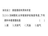 初中化學(xué)新人教版九年級(jí)上冊(cè)第七單元課題2第二課時(shí) 降低化石能源的利用對(duì)環(huán)境的影響作業(yè)課件（2024秋）
