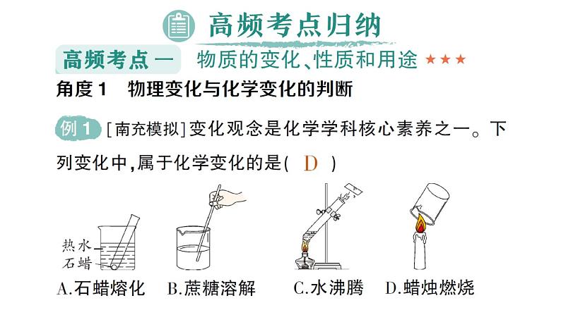 初中化学新人教版九年级上册第一单元 走进化学世界复习提升作业课件2024秋第6页