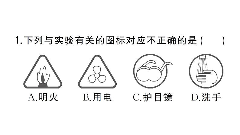 初中化学新人教版九年级上册第一单元课题2第三课时微专题 化学实验仪器及基本操作作业课件（2024秋）第2页