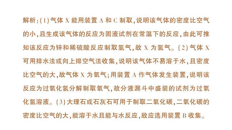 初中化学新人教版九年级上册第七单元专题三 常见气体的实验室制取作业课件2024秋第5页