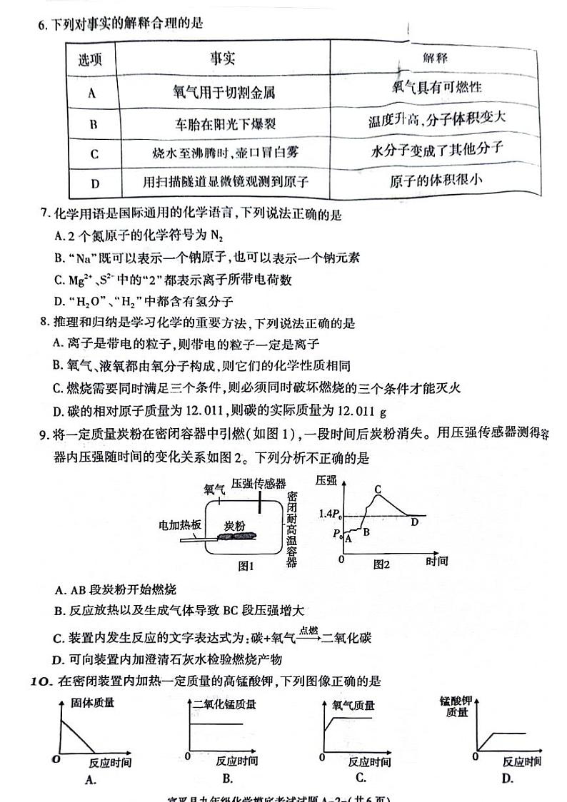陕西省渭南市富平县2024-2025学年九年级上学期期中化学试题第2页