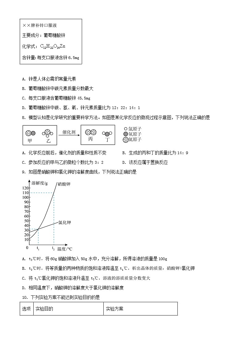 2024年山东威海中考真题化学真题及答案第3页