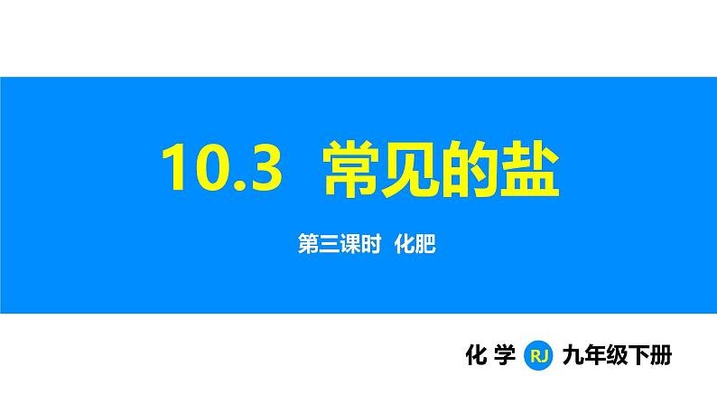 人教版（2024）九年级化学下册课件 第十单元 课题3 常见的盐 第三课时第1页