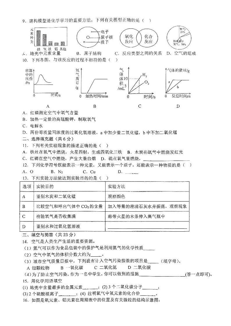 江西省上饶市婺源中学2024-2025学年九年级上学期期中考试化学试卷第2页