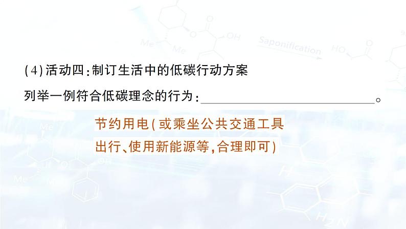 2024-2025人教版（2024）初中化学九年级上册 第六单元  跨学科实践活动5 基于碳中和理念设计低碳行动方案课件第5页