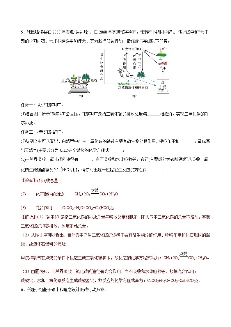 跨学科实践活动4 探寻低碳生活的行动方案（（分层练习）（解析版）第3页