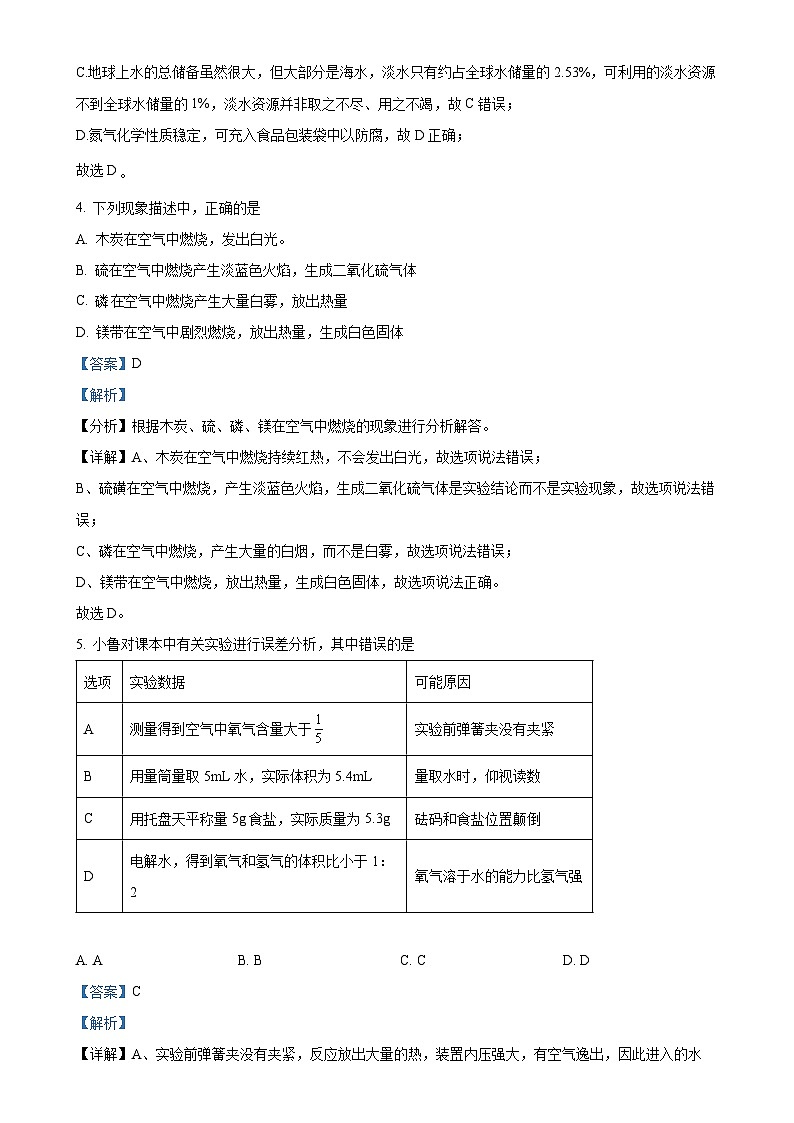 湖北省天门市华斯达学校2024-2025学年九年级上学期九月考试化学试卷（A）（解析版）-A4第2页
