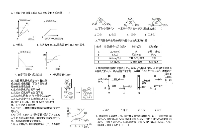 初四化学联考试题第2页