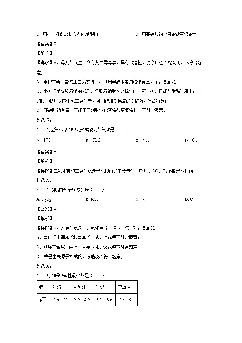 2024年山东省青岛市即墨区中考模拟化学试卷(解析版)第2页