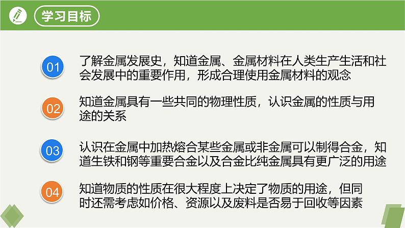 人教版2024九年级化学下册第八单元课题1金属材料 课件第2页