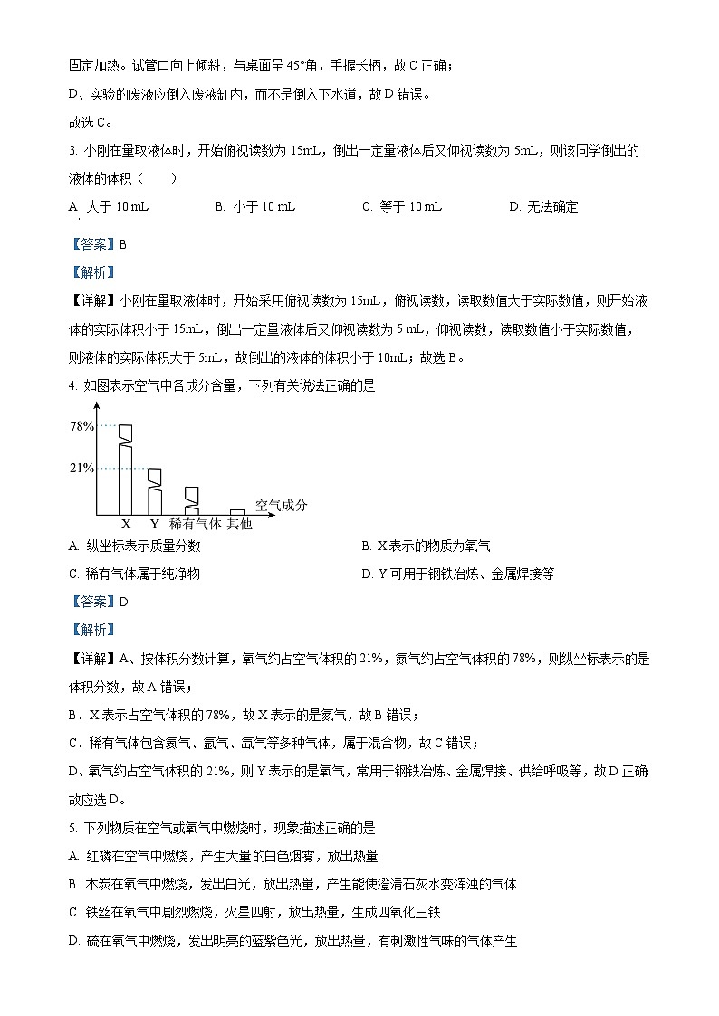 河北省三河市燕达实验学校2024-2025学年九年级上学期10月月考化学试题（解析版）-A4第2页