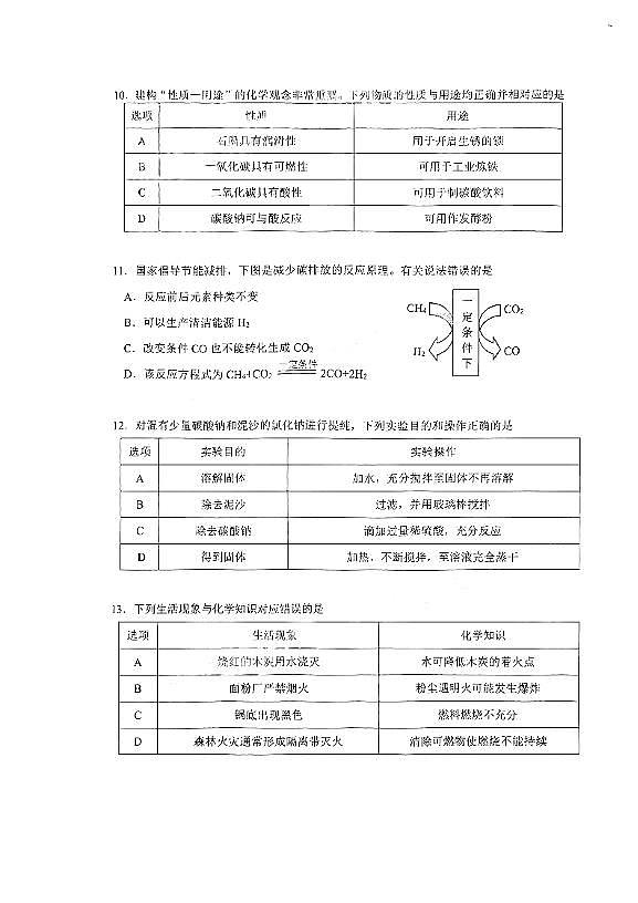 2023年广州市增城中考化学一模试题第3页