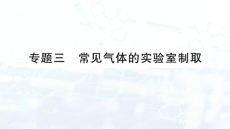 2024-2025人教版（2024）初中化学九年级上册 专题复习 专题三 常见气体的实验室制取课件第1页