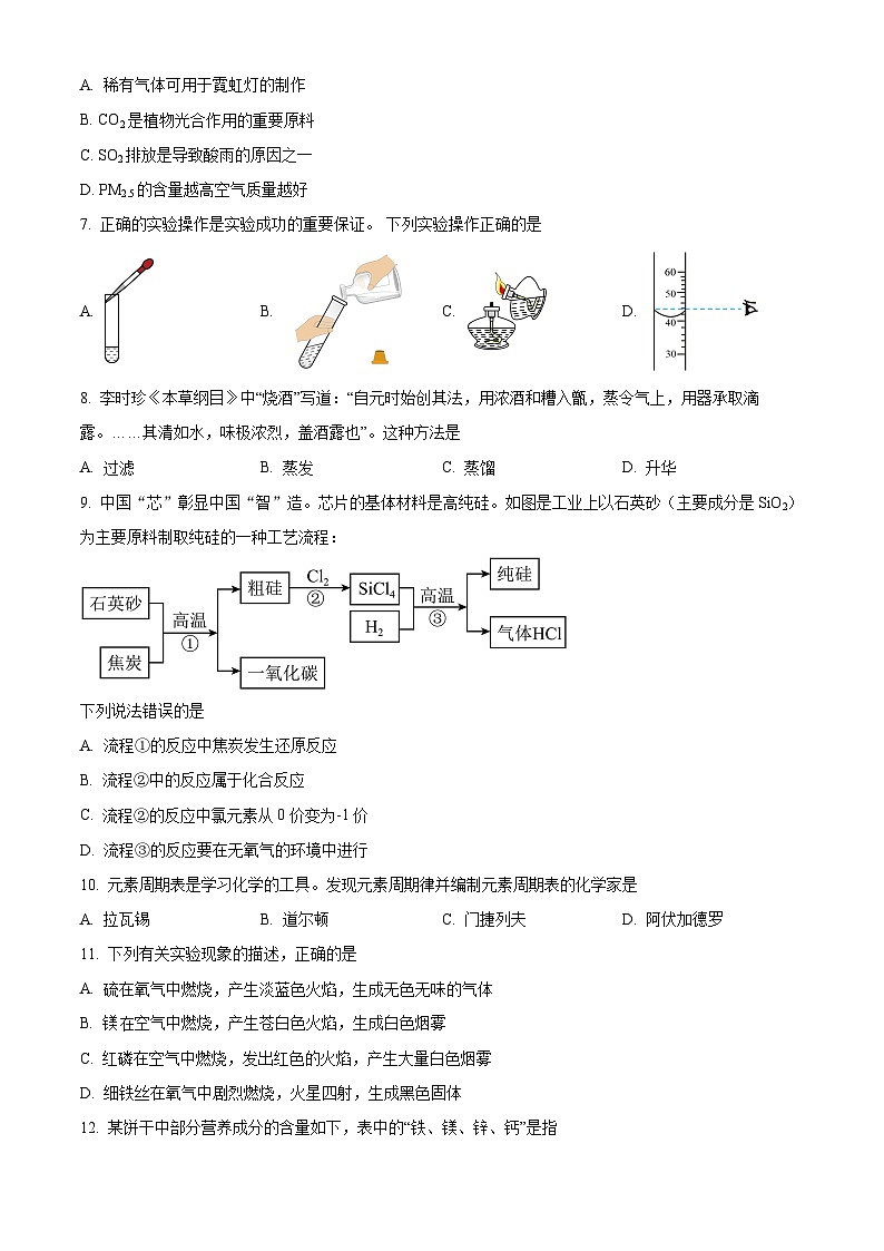 【教研室】河南省漯河市舞阳县2024-2025学年九年级上学期期中考试化学试卷第2页