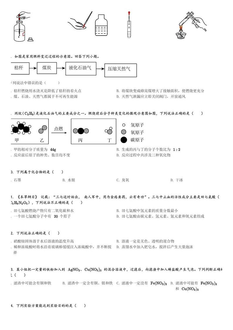 广东省肇庆市肇庆中学2023-2024学年九年级(上)期末考试化学试卷(含解析)第2页