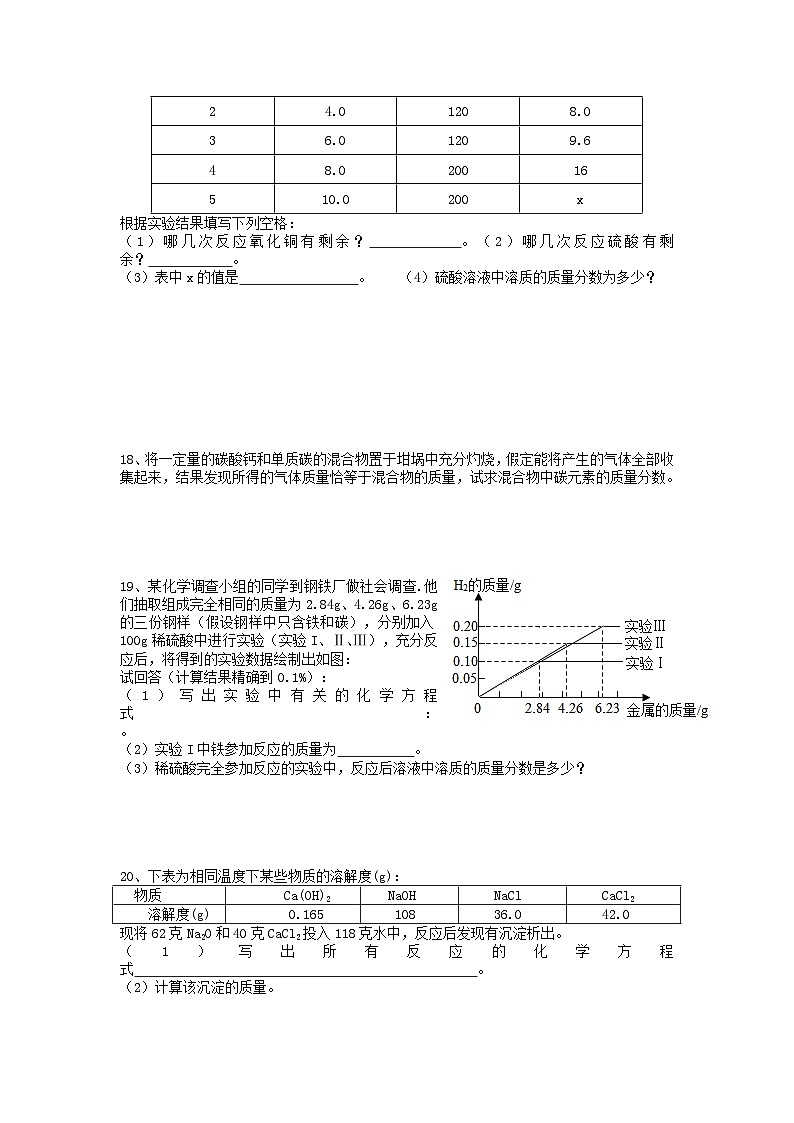 第十九讲 化学计算——2024-2025学年浙江省中考科学专项练习（化学专题）第3页