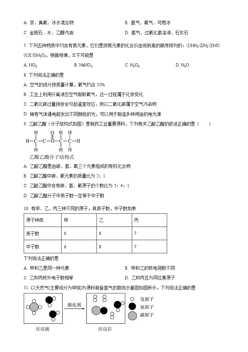 湖南省岳阳市湘阴县文星镇城关中学2023-2024学年九年级上学期第二次月考化学试题（原卷版）-A4第2页