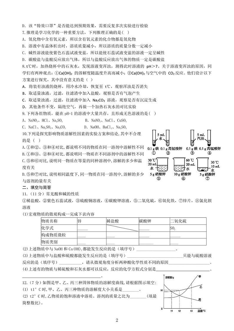 山东省威海市文登区第二中学（五四制）2024-2025学年九年级上学期期中考试化学试题第2页