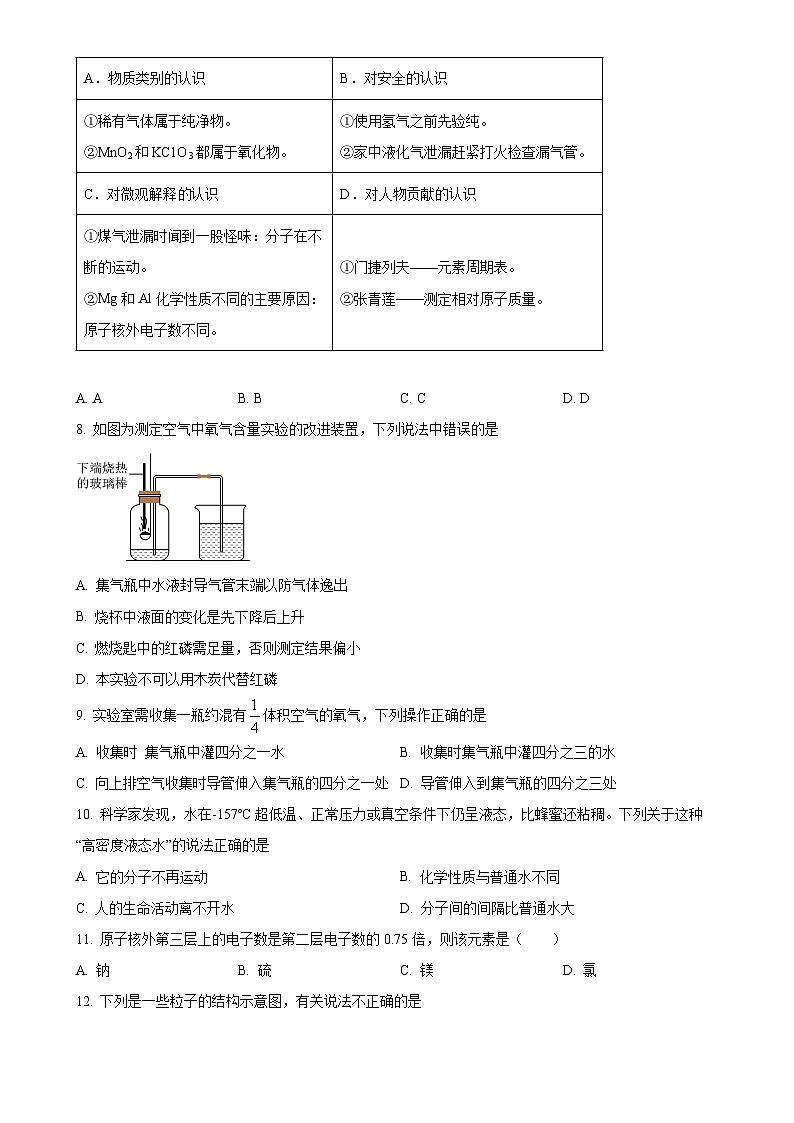 山东省德州市临邑县2023-2024学年九年级上学期第四次月考化学试卷 （原卷版）-A4第2页