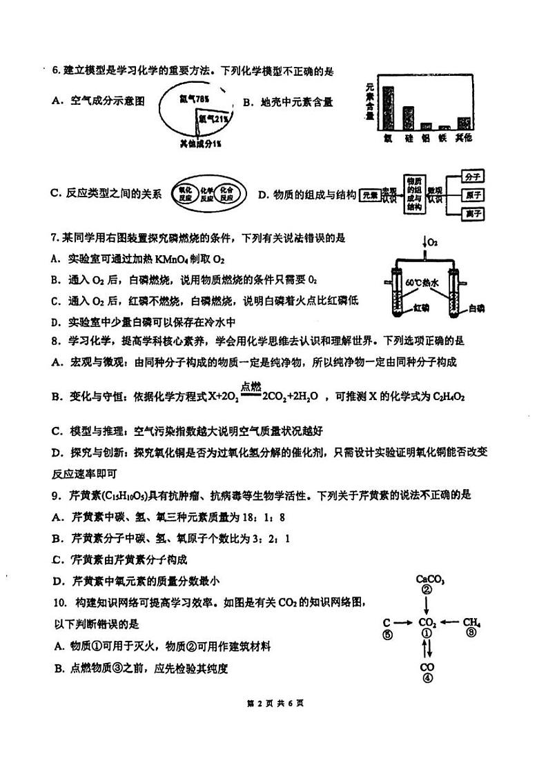江苏省连云港市外国语学校2024-2025学年九年级上学期第二次月考化学试卷第2页