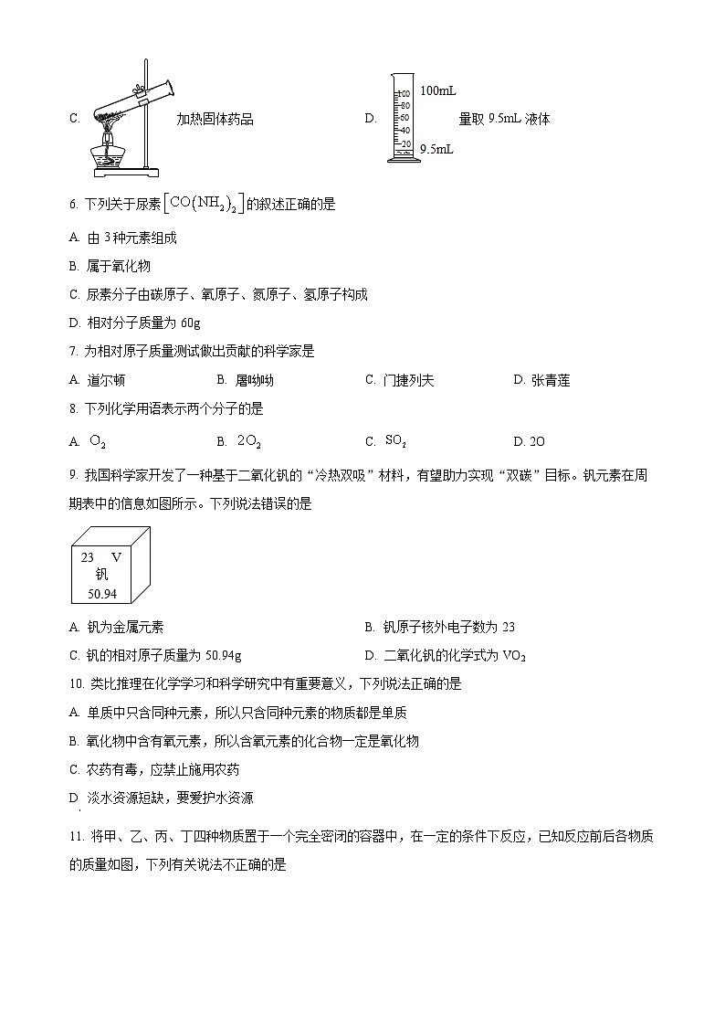 广东省东莞市石碣中学2023~2024学年九年级上学期12月月考化学试题-A4第2页