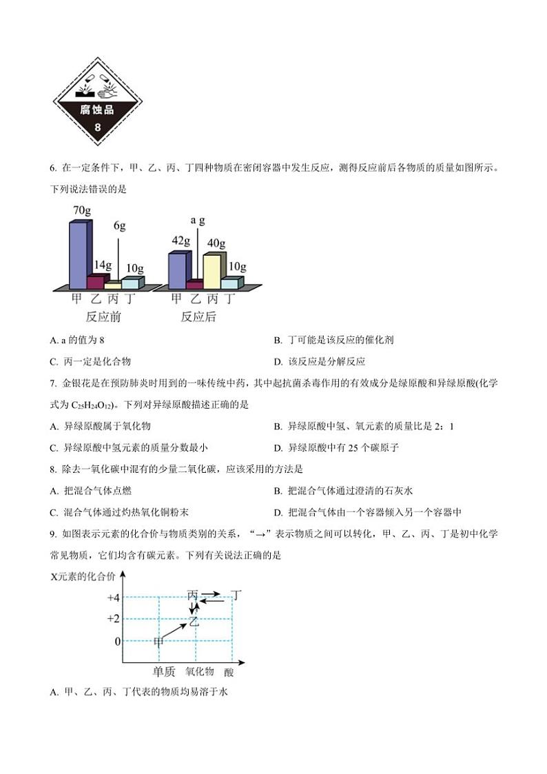 2024～2025学年河南省新乡市牧野区河南师范大学附属中学九年级(上)12月月考化学试卷(含答案)第2页