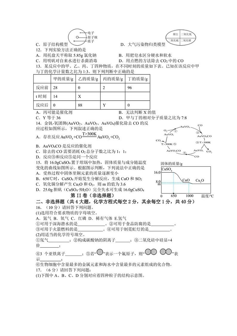 2024～2025学年江苏省盐城市东台市第五教育联盟九年级(上)12月质量抽测调研化学试卷(含答案)第2页