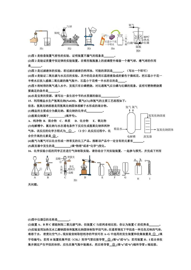2024～2025学年吉林省长春市朝阳区长春外国语学校九年级(上)12月月考化学试卷(含答案)第3页