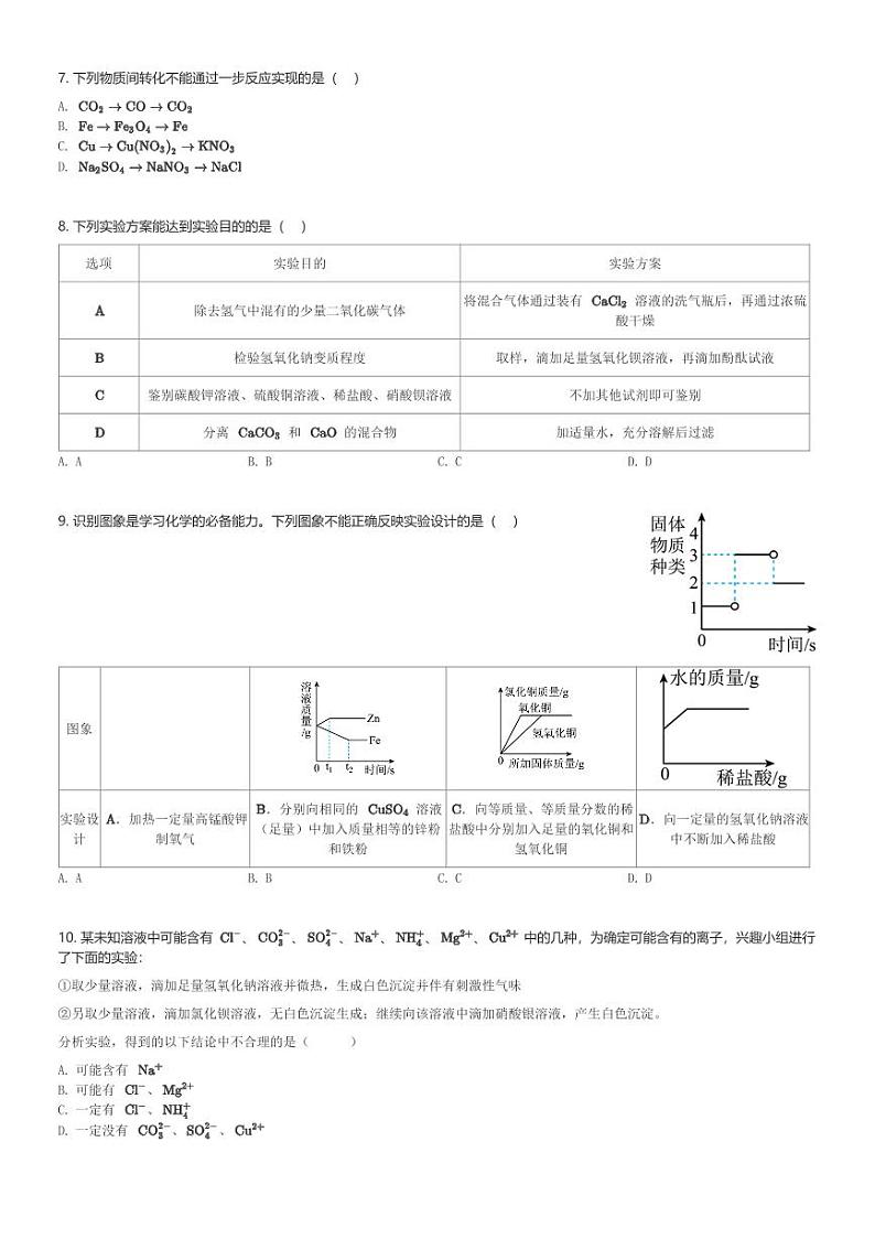 2024年山东省济宁市曲阜市中考一模化学试卷(含解析)第2页