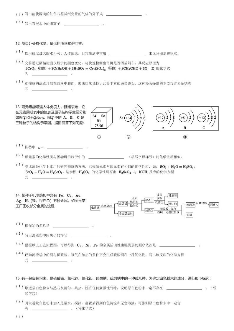 2024年山东省济宁市任城区济宁学院附属中学中考一模化学试卷(含解析)第3页