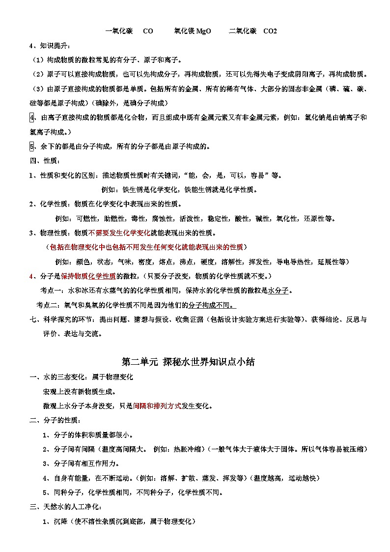 鲁教版五四制八年级化学重要知识点归纳第2页