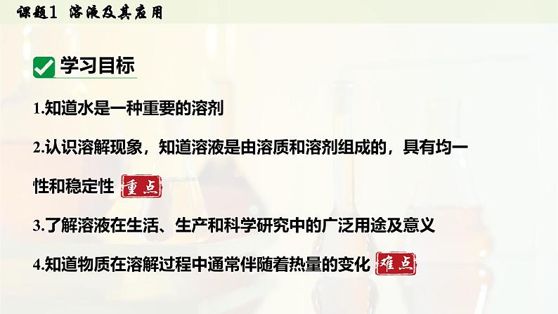 人教版2025春九年级化学下册第九单元 溶液 9.1 溶液及其应用 课件第3页