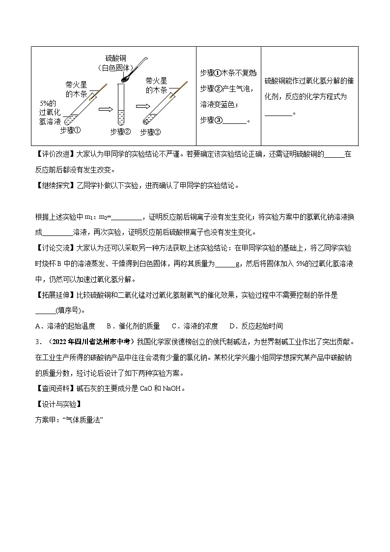 中考化学考点总复习(全国通用)专题六科学实验探究【考点精讲】(原卷版+解析)第3页