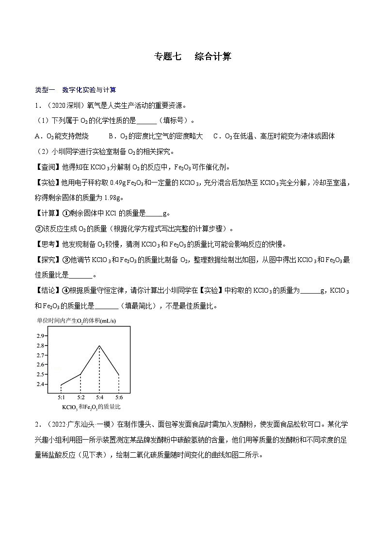 中考化学考点总复习(全国通用)专题七综合计算【考点精讲】(原卷版+解析)第1页