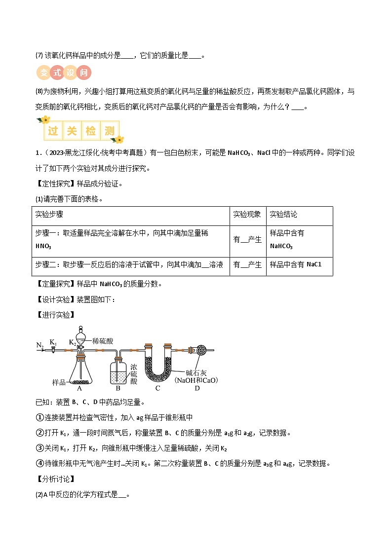 中考化学实验探究一题多设问专题10混合物组成成分的探究(原卷版+解析)第2页